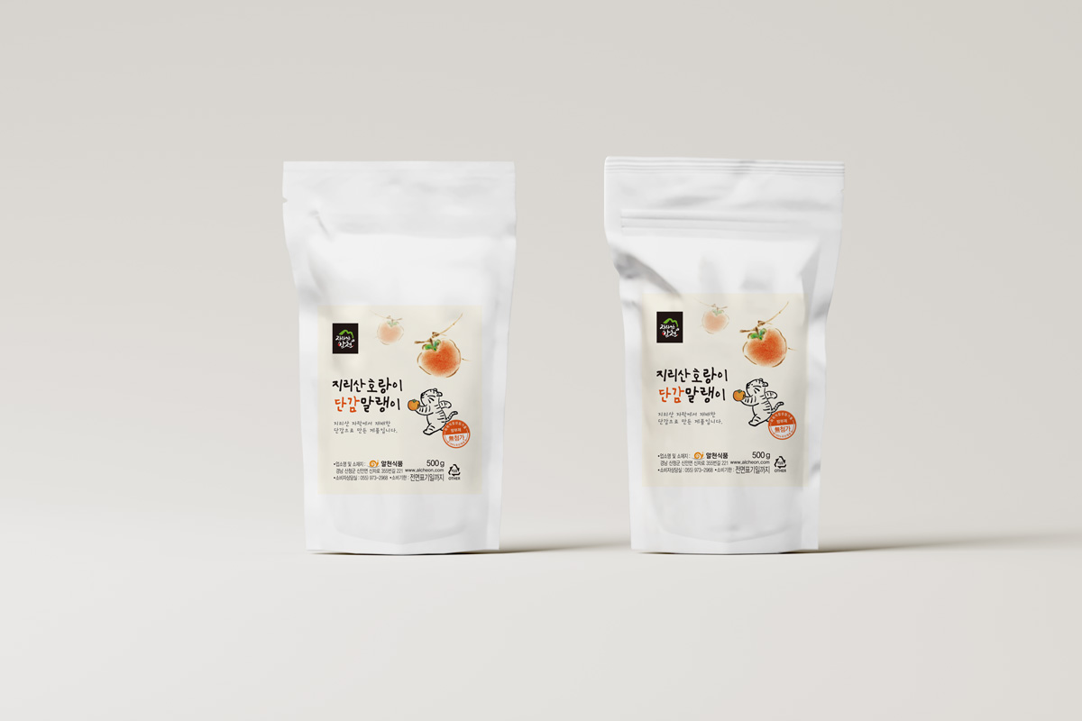 알천식품 지리산호랑이 단감말랭이 라벨